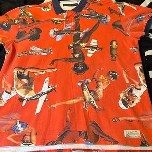 Orange and Blue Akoo Polo Shirt! 4XL